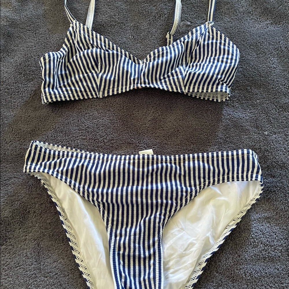 Karla Colletto blue and white bathing suit size 6
